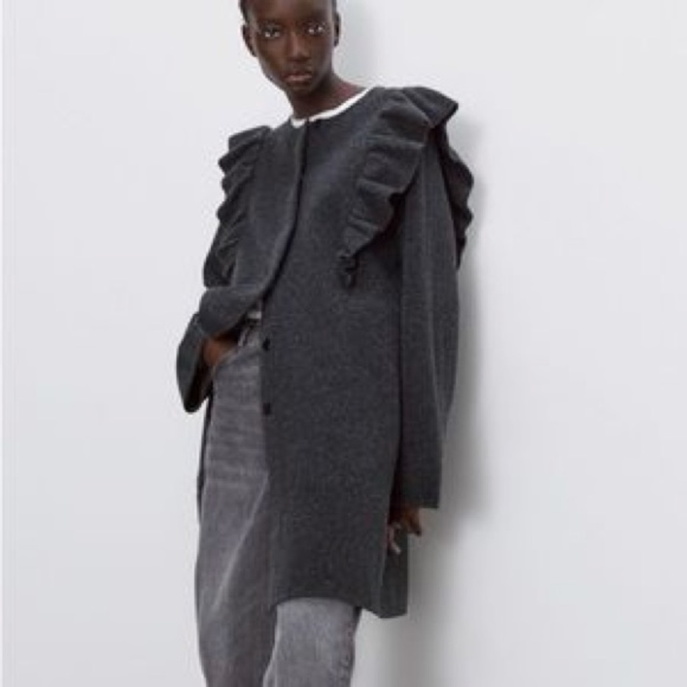 Zara | Wool Ruffle Jacket - Picture 2 of 8